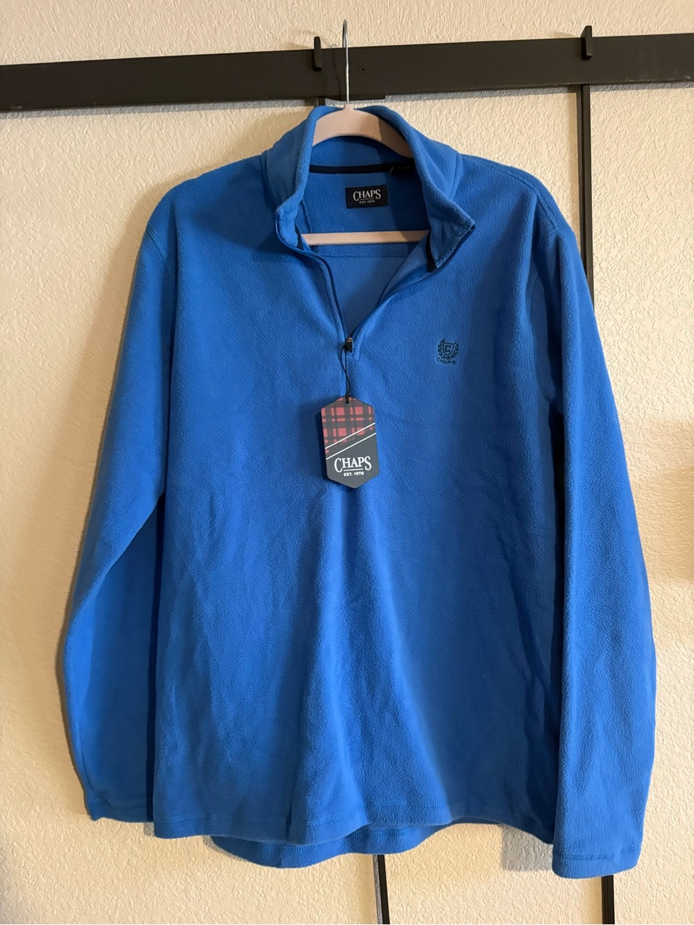 Chaps Men's Royal Blue Quarter‑Zip Fleece Pullover